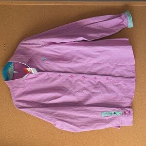 Cinch Women's Western Button Down Cowboy Shirt W Paisley Accents Rodeo Sz L NWT